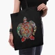 Эко сумка Морская черепаха (Sea turtle) (9227-3806-BKZ) черная на молнии с карманом - изображение 4
