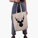 Еко сумка Олень (Deer) (9227-3803-WTD) бежева з широким дном - зображення 3