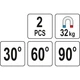 Струбцина магнитная, 30°/60°/90°, 32 кг, 2 шт. YATO (YT-08723) - изображение 3