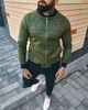 Чоловічий бомбер з еко-замші демісезонний BD9655 рL хакі - зображення 1