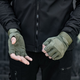 Тактичні рукавички безпалі HIMARS колір Хакі Tactical Gloves PRO green для ЗСУ ТРО ССО розмір M - зображення 1