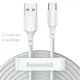 USB кабель USB на Type-C Baseus Simple Wisdom Data Cable Kit | (2 шт в наборі, 1.5m, 5A, 40W). White - зображення 1