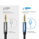AUX 3.5 mm подовжувач Ugreen AV118 аудіо кабель (Чорний з синім, 4-pin, 0.5м) - изображение 8