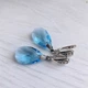 Серьги Hand Made с каплями Swarovski голубого оттенка - изображение 1