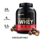 Протеин Optimum Gold Standard 100% Whey, 2.27 кг - Мальтийский шоколад (Chocolate malt)(578012) - изображение 2