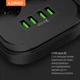 Бытовой сетевой фильтр удлинитель 6 розеток с 4 USB 2м с защитой и заземлением LDNIO SE 6403 2500W 10A Черный - изображение 9