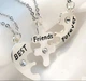 Кулони для друзів зі стразами Пазл - best friends Forever 3 друга посріблені BF 45 см - зображення 7