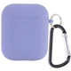 Силиконовый футляр с микрофиброй для наушников Airpods 1/2 Серый / Lavender Gray - изображение 1