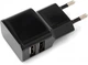 Сетевое зарядное устройство - адаптер 2xUSB Black - изображение 1