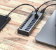 USB хаб Acasis HS-710MG USB 3.2 Gen 2 з блоком живлення 10 портів hub концентратор алюмінієвий - зображення 7
