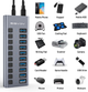USB хаб Acasis HS-710MG USB 3.2 Gen 2 з блоком живлення 10 портів hub концентратор алюмінієвий - зображення 12