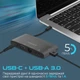 USB-C хаб 6-в-1 Promate MediaHub-C6 HDMI/VGA/USB-C PD/USB-C/USB-A 3.0/RJ45 Black (mediahub-c6.black) - изображение 5