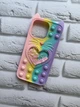 Чохол Попіт Антистрес Поп-Іт Pop It для Apple iPhone 13 Pro Поп іт Котик із серцем Рожево-фіол. - зображення 1
