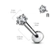 Серьга лабрет из титана для пирсинга губ, уха Spikes TIL052-16083-C с фианитом в форме звездочки (1,2мм 8мм) - изображение 3