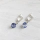 Сережки Hand Made з кристалами Swarovski світло-блакитного відтінку - зображення 1
