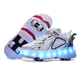 Роликовые кроссовки для девочек с LED подсветкой белые на 4-х колесах (LR 1268) 34(21,5см) - изображение 1