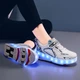 Роликовые кроссовки для девочек с LED подсветкой белые на 4-х колесах (LR 1268) 34(21,5см) - изображение 5