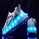 Роликовые кроссовки для девочек с LED подсветкой белые на 4-х колесах (LR 1268) 34(21,5см) - изображение 10