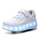 Роликовые кроссовки для девочек с LED подсветкой белые на 2-х колесах (LR 1273) 36(23см) - изображение 2