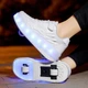 Роликовые кроссовки для девочек с LED подсветкой белые на 2-х колесах (LR 1273) 36(23см) - изображение 4