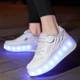 Роликовые кроссовки для девочек с LED подсветкой белые на 2-х колесах (LR 1273) 36(23см) - изображение 7