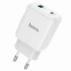 Сетевое зарядное устройство Hoco N5 1USB + Type-C PD20W+QC3.0 White - изображение 1