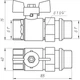 Кран шаровый прямой с американкой PROFESSIONAL QP_003 PN40 1" антипротечка белая бабочка - изображение 5