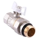 Кран шаровый прямой с американкой PROFESSIONAL QP_003 PN40 3/4" антипротечка белая бабочка - изображение 4