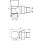 Кран вентильный угловой с американкой Solomon 1/2" chrom 1844 под ключ - изображение 3