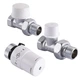 Краны радиаторные прямые ARCO 1/2" подача + обратка + термоголовка KCT02 М30 - изображение 1