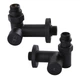 Набор кранов вентильных угловой с американкой Solomon LUX 1/2" 7777 TEN (2шт.) BLACK - изображение 7