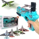 Детский игрушечный пистолет с самолетиками Air Battle катапульта с летающими самолетами (AB-1). Цвет: синий(ws23412-1)(WB) - изображение 3