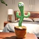 Танцующий поющий плюшевый кактус Dancing Cactus в горшке TikTok Игрушка-повторюшка с подсветкой 120 песен интерактивный на аккумуляторе - изображение 11
