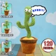 Танцующий поющий плюшевый кактус Dancing Cactus в горшке TikTok Игрушка-повторюшка с подсветкой 120 песен интерактивный на аккумуляторе - изображение 3