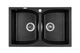 Кухонная мойка гранит GRANADO Cordoba black shine (1 201) + сифон двойной для кухонной мойки Nova - изображение 1