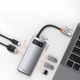USB хаб з Type-C на 5 виходів HUB BASEUS Metal Gleam Series Docking Station (3USB, HDMI, 100W). Grey - зображення 2
