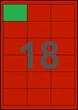 64,5×45,6мм КРАСНАЯ Самоклеящаяся бумага А4, 18 Этикеток на листе, Упаковка 100 листов - изображение 1