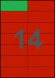 105×42,4мм КРАСНАЯ Самоклеящаяся бумага А4, 14 Этикеток на листе, Упаковка 100 листов - изображение 1