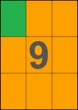 70×99мм ОРАНЖЕВАЯ Самоклеящаяся бумага А4, 9 Этикеток на листе, Упаковка 100 листов - изображение 1