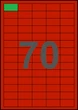 38×20мм КРАСНАЯ Самоклеящаяся бумага А4, 70 Этикеток на листе, Упаковка 100 листов - изображение 1