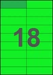 105×33мм ЗЕЛЕНАЯ Самоклеящаяся бумага А4, 18 Этикеток на листе, Упаковка 100 листов - изображение 1