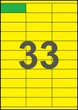 70×25,4мм ЖЕЛТАЯ Самоклеящаяся бумага А4, 33 Этикетки на листе, Упаковка 100 листов - изображение 1