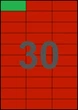 70×29,7мм КРАСНАЯ Самоклеящаяся бумага А4, 30 Этикеток на листе, Упаковка 100 листов - изображение 1