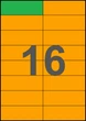 105×37мм ОРАНЖЕВАЯ Самоклеящаяся бумага А4, 16 Этикеток на листе, Упаковка 100 листов - изображение 1