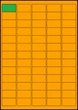 38×21,2мм ОРАНЖЕВАЯ Самоклеящаяся бумага А4, 65 Этикеток на листе, Упаковка 100 листов - изображение 2