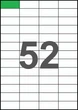 52,5×22,8мм Самоклеящаяся бумага А4, 52 Этикетки на листе, Упаковка 100 листов - изображение 1