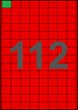 25×21,2мм КРАСНАЯ Самоклеящаяся бумага А4, 112 Этикеток на листе, Упаковка 100 листов - изображение 1