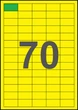 38×20мм ЖЕЛТАЯ Самоклеящаяся бумага А4, 70 Этикеток на листе, Упаковка 100 листов - изображение 1