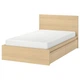Ліжко з 2 ящиками IKEA MALM 120х200 см шпон біленого дуба (591.398.25) - изображение 1