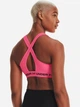 Спортивный топ для бега женский Under Armour UA Crossback Mid Bra 1361034-653 M Розовый (194513955046) - изображение 2